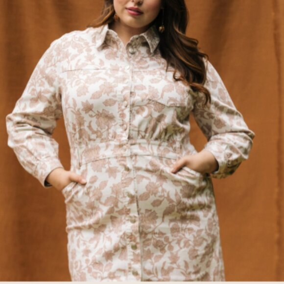 Skies Are Blue Plus Denim Utility Dress - Picture 1 of 3